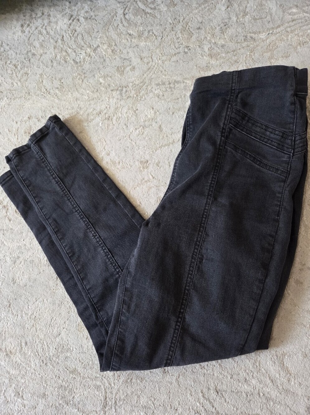 Free People Elastic Waist Black Skinny Jeans